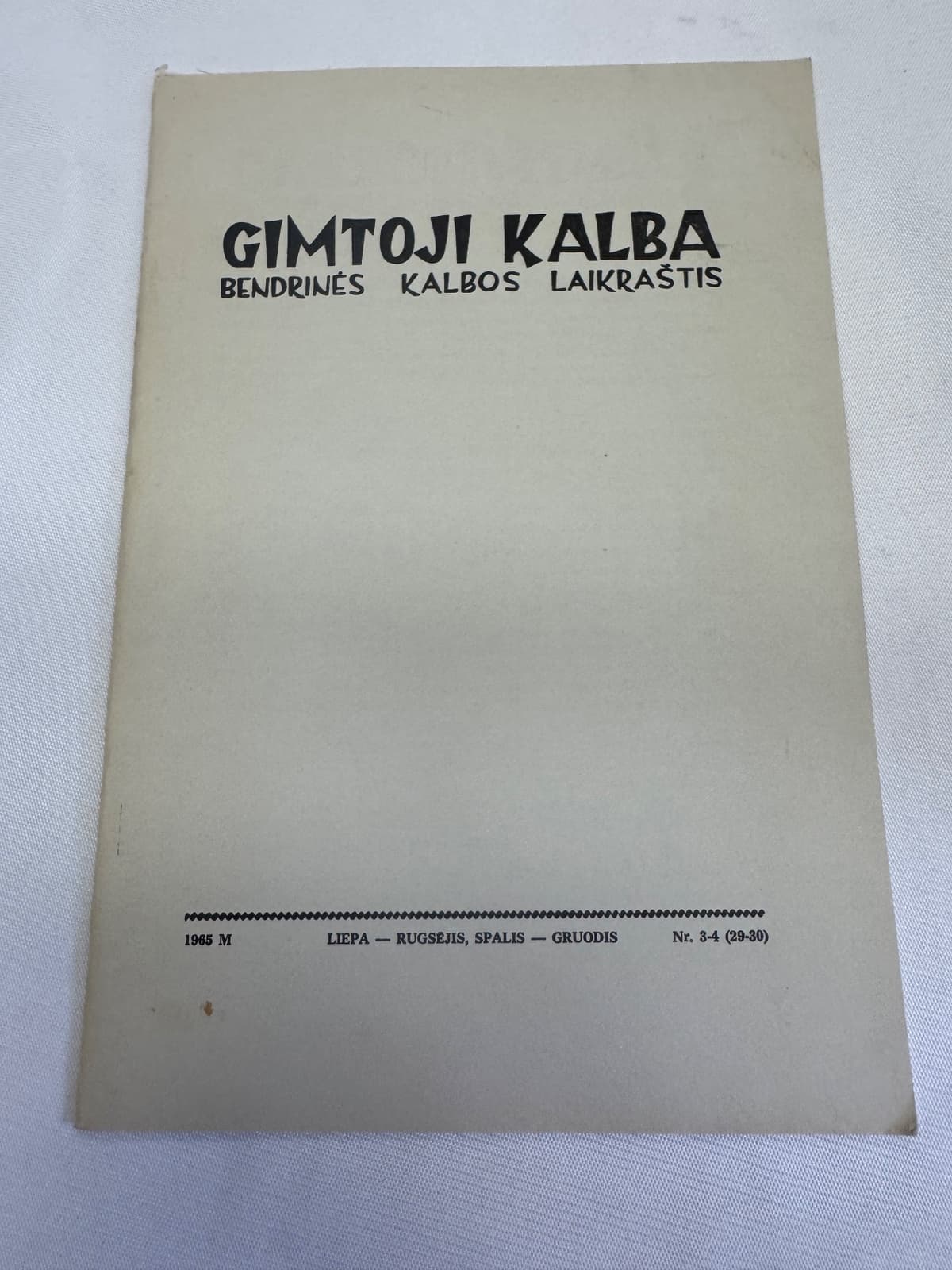 Gimtoji Kalba: Bendrinės Kalbos Laikraštis