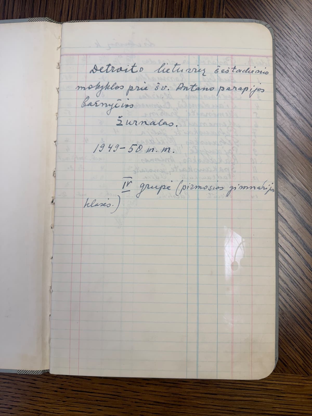 Detroito lietuvių šeštadienio mokyklos prie Šv. Antano parapijos tarnybos žurnalas. IV grupė (pirmosios gimnazijos klasės). 1949–50 m. m.